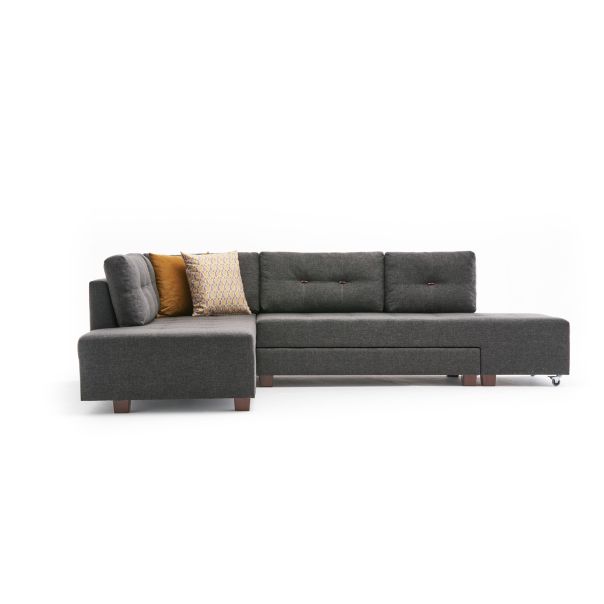 ATELIER DEL SOFA Ugaona garnitura Manama, leva, antracit - 825BLC2541