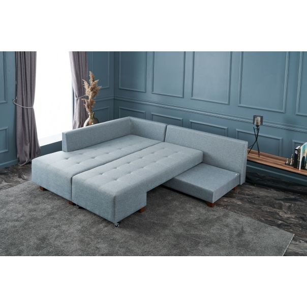 ATELIER DEL SOFA Ugaona garnitura Manama, leva, svetloplava - 825BLC2542