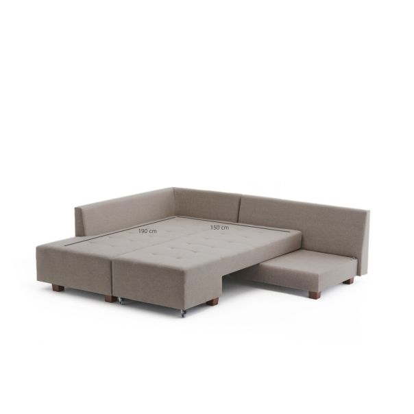 ATELIER DEL SOFA Ugaona garnitura Manama, leva, krem - 825BLC2543