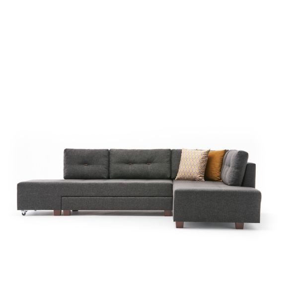 ATELIER DEL SOFA Ugaona garnitura Manama, desna, antracit - 825BLC2544