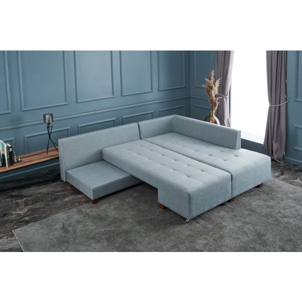ATELIER DEL SOFA Ugaona garnitura Manama, desna, svetloplava - 825BLC2545