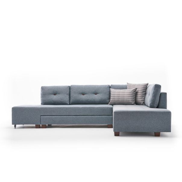 ATELIER DEL SOFA Ugaona garnitura Manama, desna, svetloplava - 825BLC2545