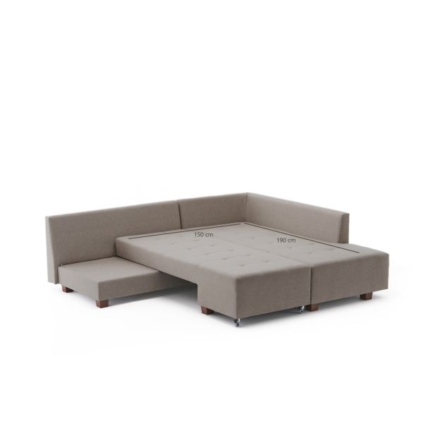 ATELIER DEL SOFA Ugaona garnitura Manama, desna, krem - 825BLC2546