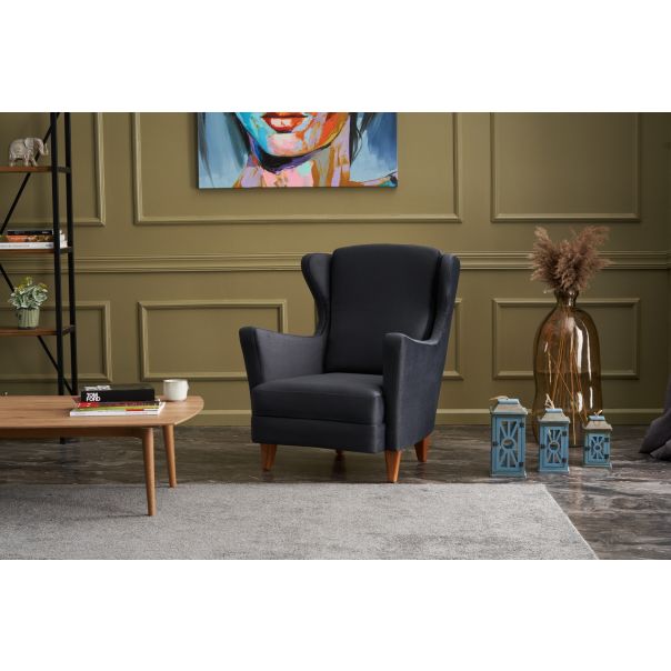 ATELIER DEL SOFA Fotelja Lola Berjer, antracit - 825BLC2547