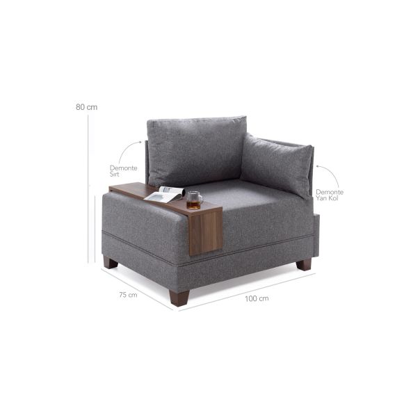 ATELIER DEL SOFA Ugaona sofa Fly, desna, crvena - 825BLC2657