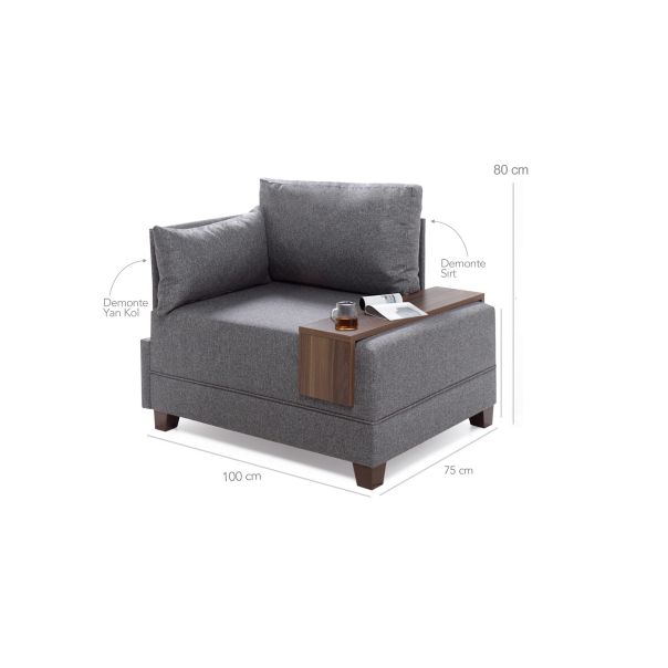 ATELIER DEL SOFA Ugaona sofa Fly, leva, braon - 825BLC2660