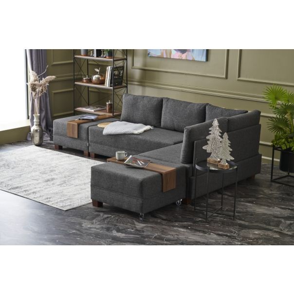 ATELIER DEL SOFA Ugaona garnitura Fly, desna, antracit - 825BLC2667