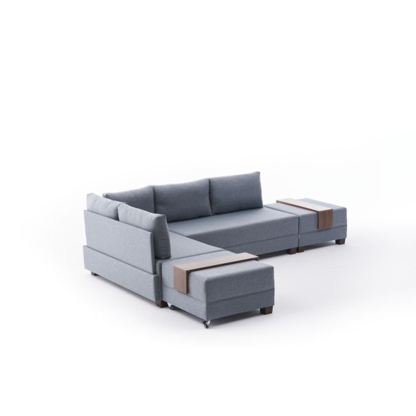 ATELIER DEL SOFA Ugaona garnitura Fly, leva, plava - 825BLC2670