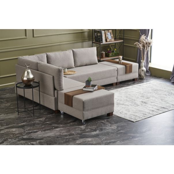 ATELIER DEL SOFA Ugaona garnitura Fly, leva, krem - 825BLC2672
