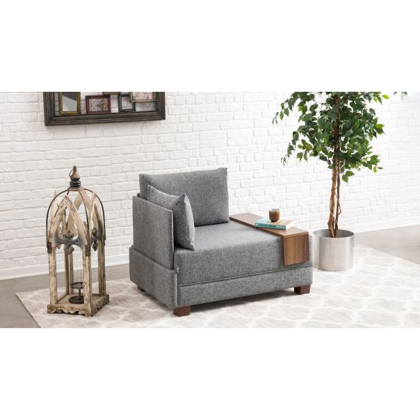 ATELIER DEL SOFA Ugaona sofa Fly Armchair, leva, siva - 825BLC2673