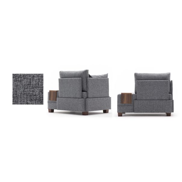 ATELIER DEL SOFA Ugaona sofa Fly Armchair, leva, siva - 825BLC2673