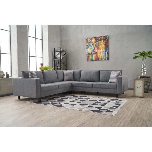 ATELIER DEL SOFA Ugaona garnitura Kale Linen, siva - 825BLC2713