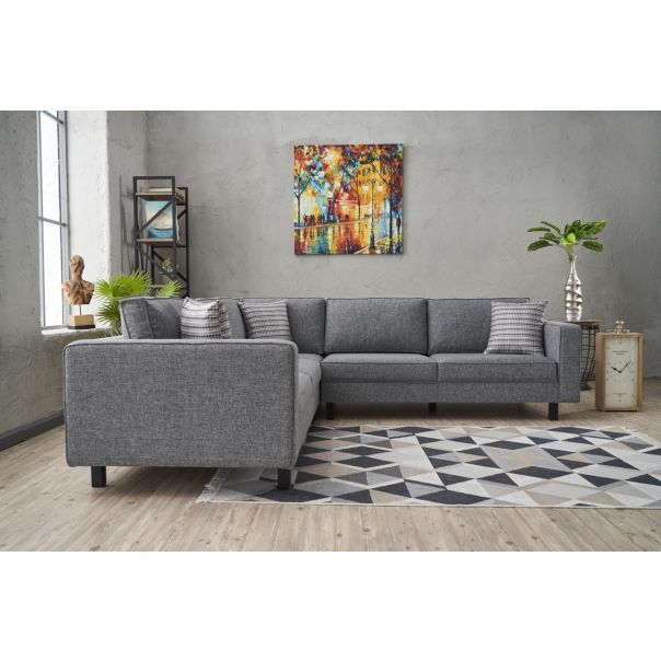 ATELIER DEL SOFA Ugaona garnitura Kale Linen, siva - 825BLC2713