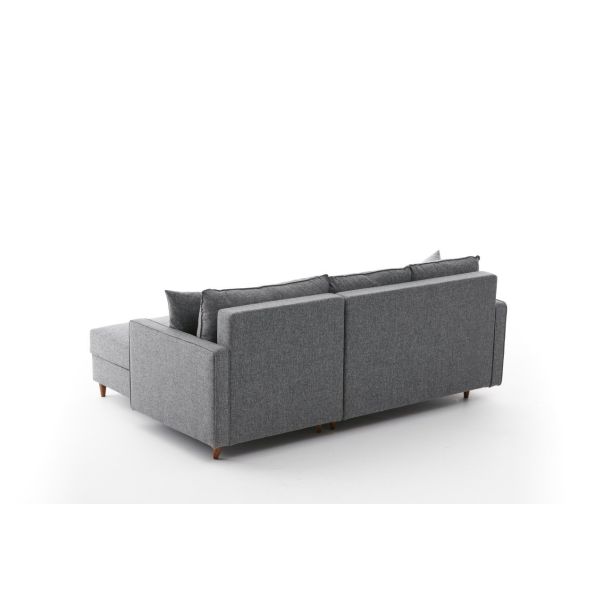 ATELIER DEL SOFA Ugaona garnitura sa tabureom Eva, desna, siva - 825BLC2781