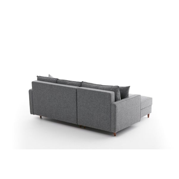 ATELIER DEL SOFA Ugaona garnitura sa tabureom Eva, leva, siva - 825BLC2782