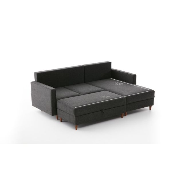 ATELIER DEL SOFA Ugaona garnitura sa tabureom Eva, desna, antracit - 825BLC2783