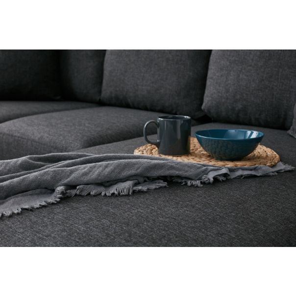 ATELIER DEL SOFA Ugaona garnitura sa tabureom Eva, desna, antracit - 825BLC2783