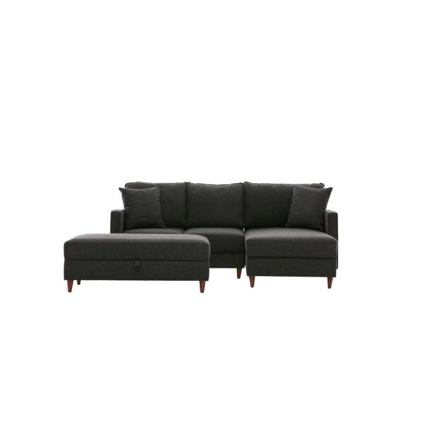 ATELIER DEL SOFA Ugaona garnitura sa tabureom Eva, desna, antracit - 825BLC2783