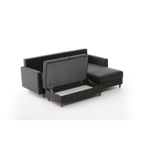 ATELIER DEL SOFA Ugaona garnitura sa tabureom Eva, desna, antracit - 825BLC2783
