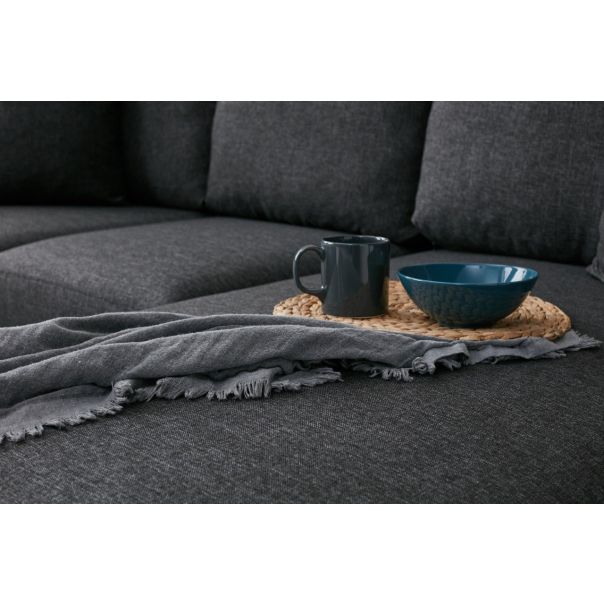 ATELIER DEL SOFA Ugaona garnitura sa tabureom Eva, leva, antracit - 825BLC2784