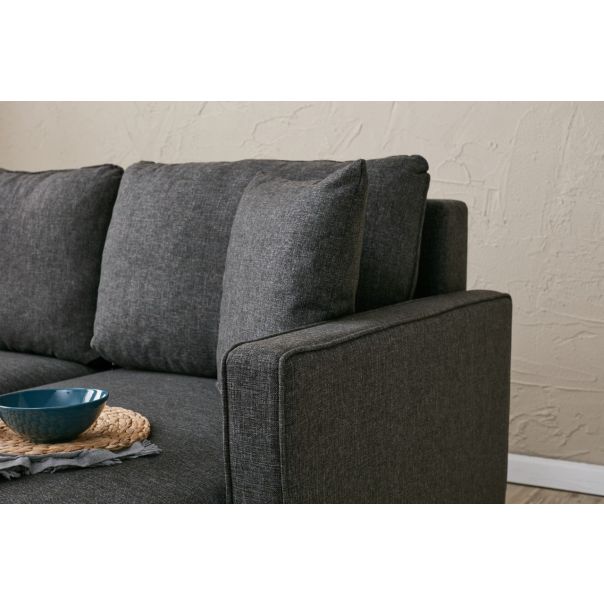 ATELIER DEL SOFA Ugaona garnitura sa tabureom Eva, leva, antracit - 825BLC2784