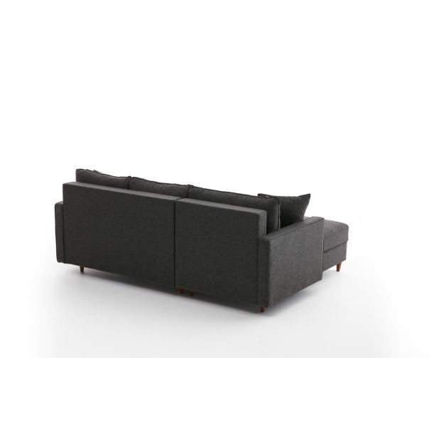 ATELIER DEL SOFA Ugaona garnitura sa tabureom Eva, leva, antracit - 825BLC2784