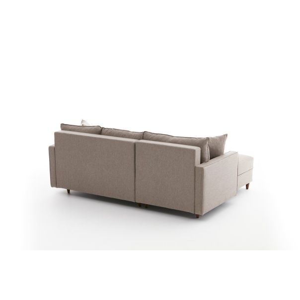 ATELIER DEL SOFA Ugaona garnitura sa tabureom Eva, leva, krem - 825BLC2786