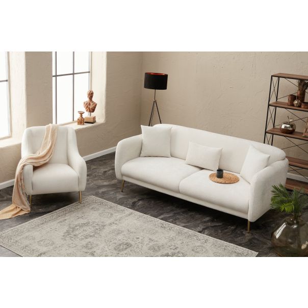 ATELIER DEL SOFA Sofa trosed Simena, krem - 825BLC2837