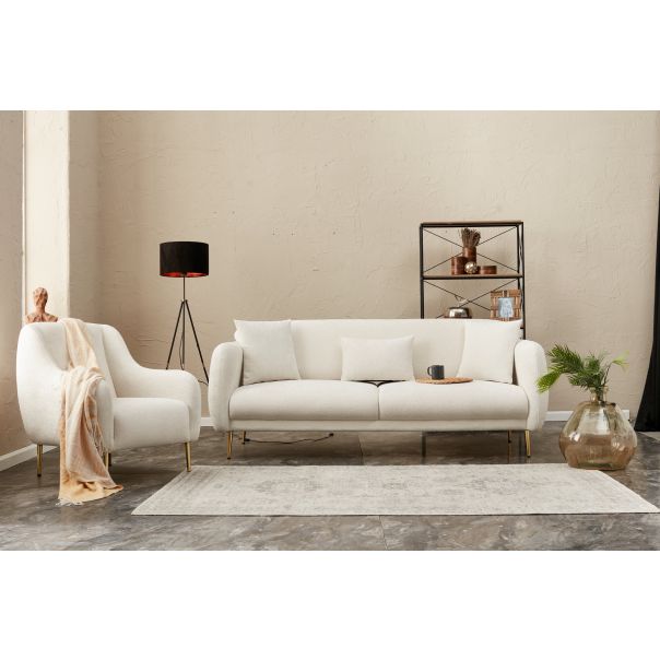 ATELIER DEL SOFA Sofa trosed Simena, krem - 825BLC2837
