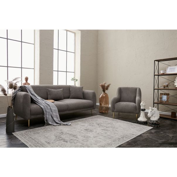 ATELIER DEL SOFA Sofa trosed Simena, siva - 825BLC2838