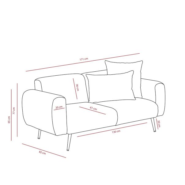 ATELIER DEL SOFA Dvosed Side, krem - 825BLC2852