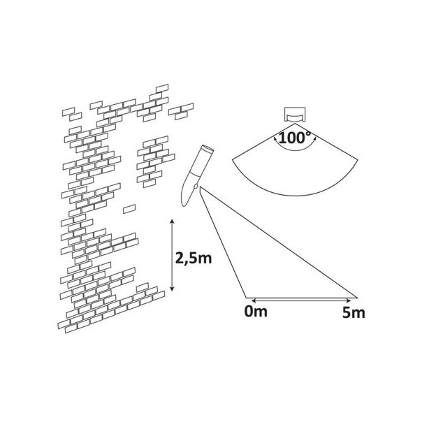 Rabalux Spoljna zidna rasveta Inox torch E27 1x MAX 25W brušeni hrom (8266) - 8266-1