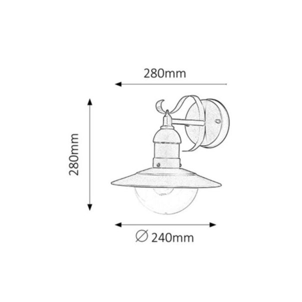 Rabalux Spoljna zidna rasveta Oslo E27 1x MAX 60W antično zlato (8271) - 8271