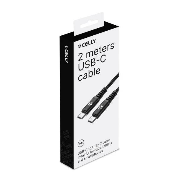 CELLY Kabl POWER DELIVERY USB-C na USB-C 100W - USBCUSBC100WBK