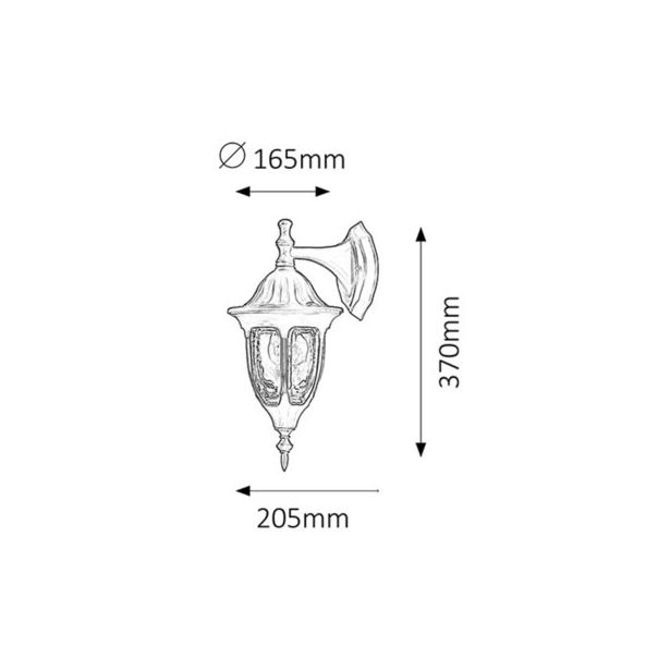 Rabalux Spoljna zidna rasveta Milano E27 1x MAX 60W crna (8341) - 8341