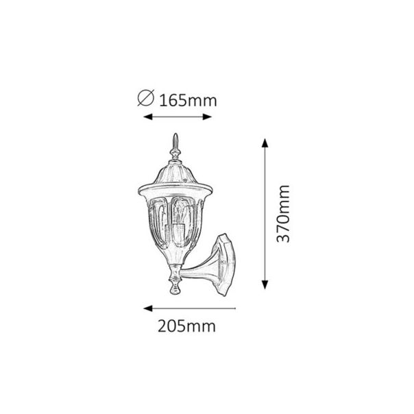 Rabalux Spoljna zidna rasveta Milano E27 1x MAX 60W crna (8342) - 8342