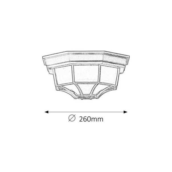 Rabalux Spoljna plafonska rasveta Milano E27 1x MAX 100W crna (8346) - 8346