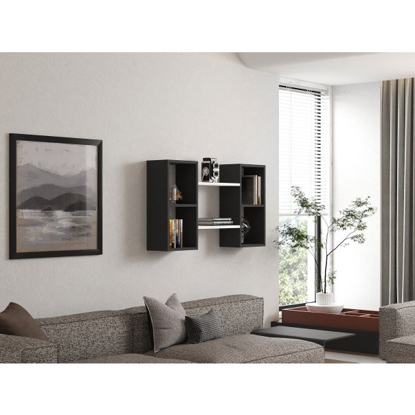 HANAH HOME Zidna polica Bambi, bela/antracit - 835PUQ1603