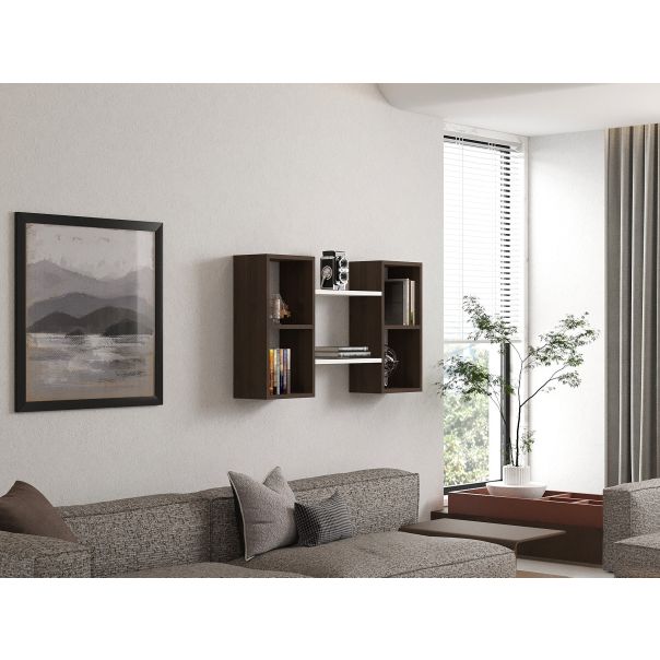 HANAH HOME Zidna polica Bambi, bela/braon - 835PUQ1604