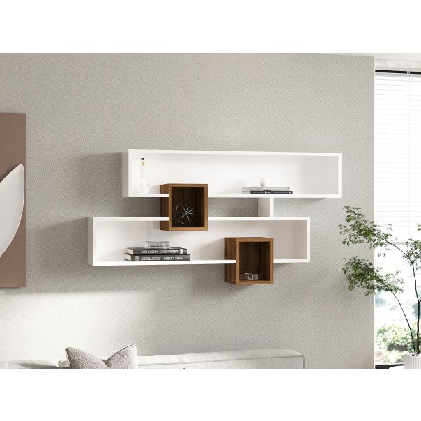 HANAH HOME Zidna polica Karen, braon/bela - 835PUQ1607