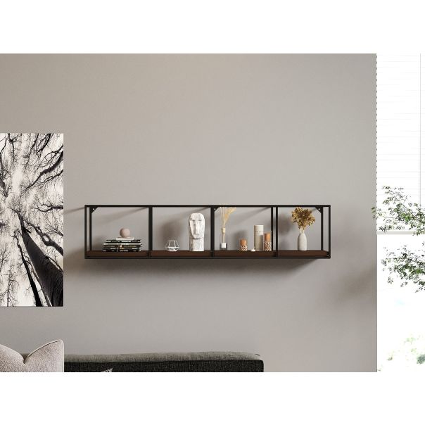 HANAH HOME Zidna polica Miray, crna/braon - 835PUQ1616