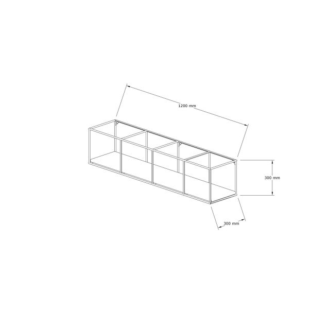 HANAH HOME Zidna polica Miray, crna/braon - 835PUQ1616