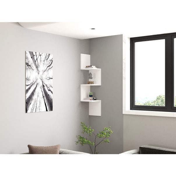 HANAH HOME Zidna polica Zikzak, bela - 835PUQ1622