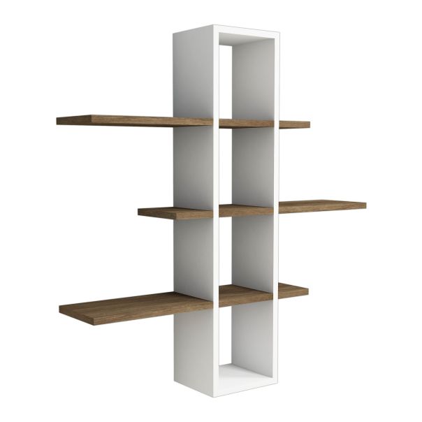 HANAH HOME Zidna polica Ardo, bela/braon - 835PUQ1641