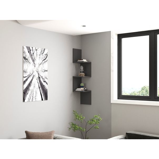 HANAH HOME Zidna polica Zikzak, antracit - 835PUQ1669