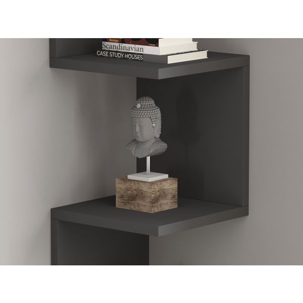 HANAH HOME Zidna polica Zikzak, antracit - 835PUQ1669