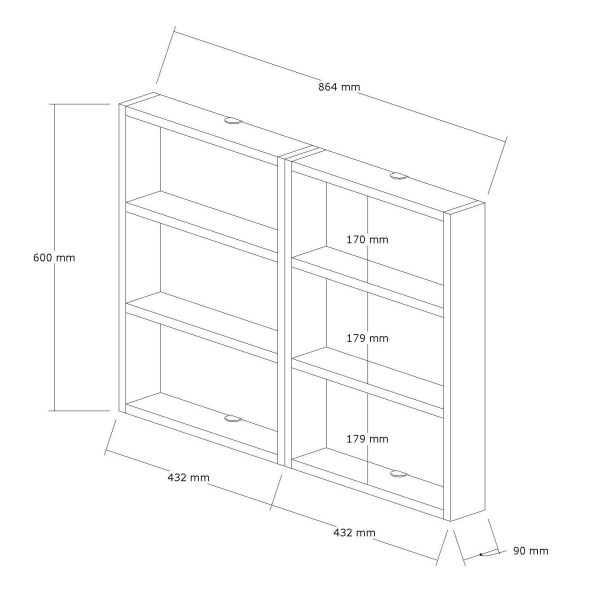 HANAH HOME Zidna polica Hexa, braon - EP3056909