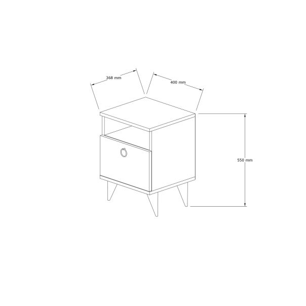 HANAH HOME Noćni ormarić Barlo, braon - 835PUQ2702