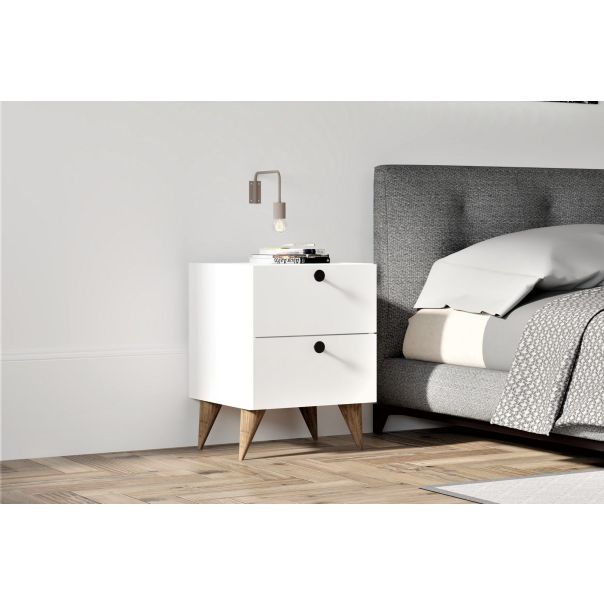 HANAH HOME Noćni ormarić Kada, bela - 174453