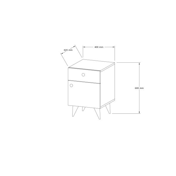 HANAH HOME Noćni ormarić Pila, bela - 835PUQ2711